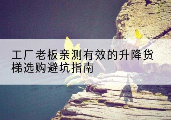 巩留升降货梯怎么选-工厂老板亲测有效的升降货梯选购避坑指南